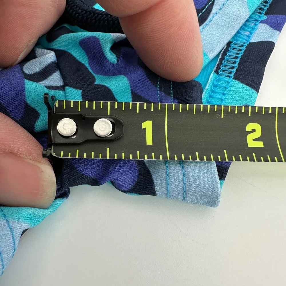Vilebrequin Boys Blue Teal Turtle Camo Swim Trunks Shorts Size 2 0831